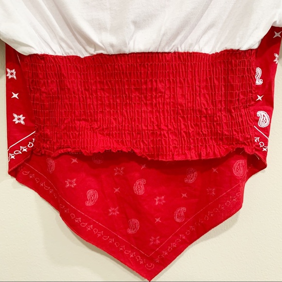 Zara TRF Bandana T-Shirt. Red & White. Size Medium - Picture 8 of 8